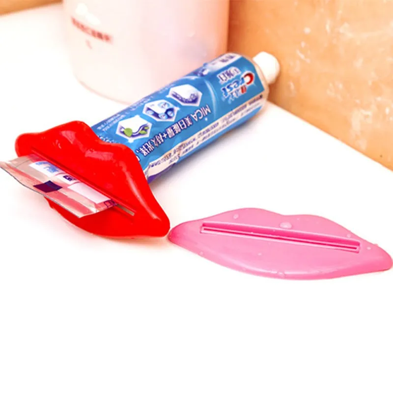 5 шт. новый дизайн дозатор зубной пасты Розовый и красный цвет Цвет пакет рот губ