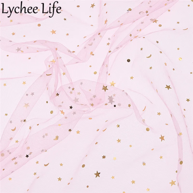 3 Lychee Life Star Moon марлевая ткань 150 см цветная сетчатая кружевная ткань сделай сам ручная работа швейная одежда аксессуары для свадебного платья - Цвет: 3