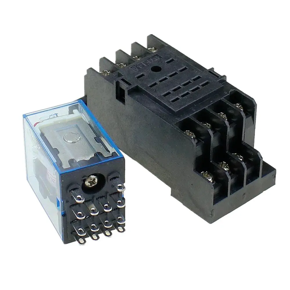 Реле времени 220 V/240 V переменного тока катушки 4PDT Мощность реле MY4NJ HH54P-L 14-контактный w PYF14A цоколя