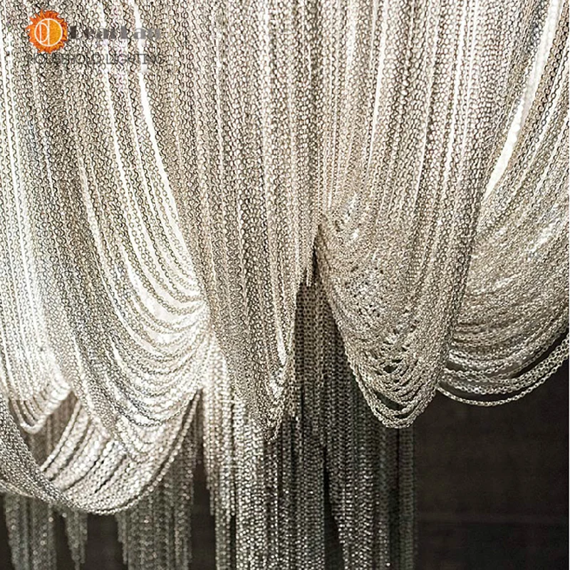 Современный Стиль серебряной ткани арт подвесной светильник Engineering Дизайн