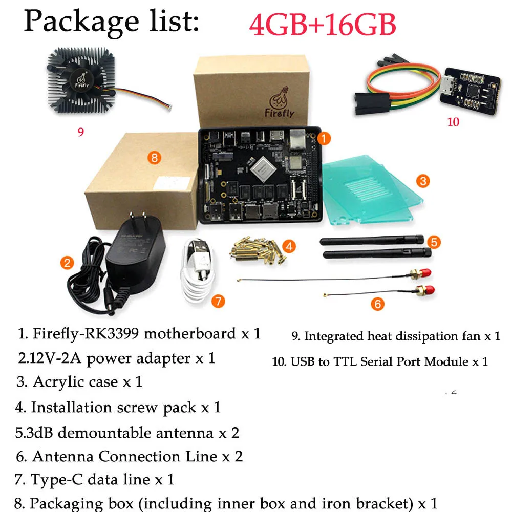 Kit B С принтом «Светлячок» RK3399: 6-ядерный 64-разрядный высокопроизводительный 2G/оперативная память 4 Гб DDR+ 16 Гб памяти на носителе eMMC двойной камеры демонстрационная плата для AR Очки виртуальной реальности VR Android 7,1 ubuntu(убунту-операционная система 16,04 - Цвет: Kit B