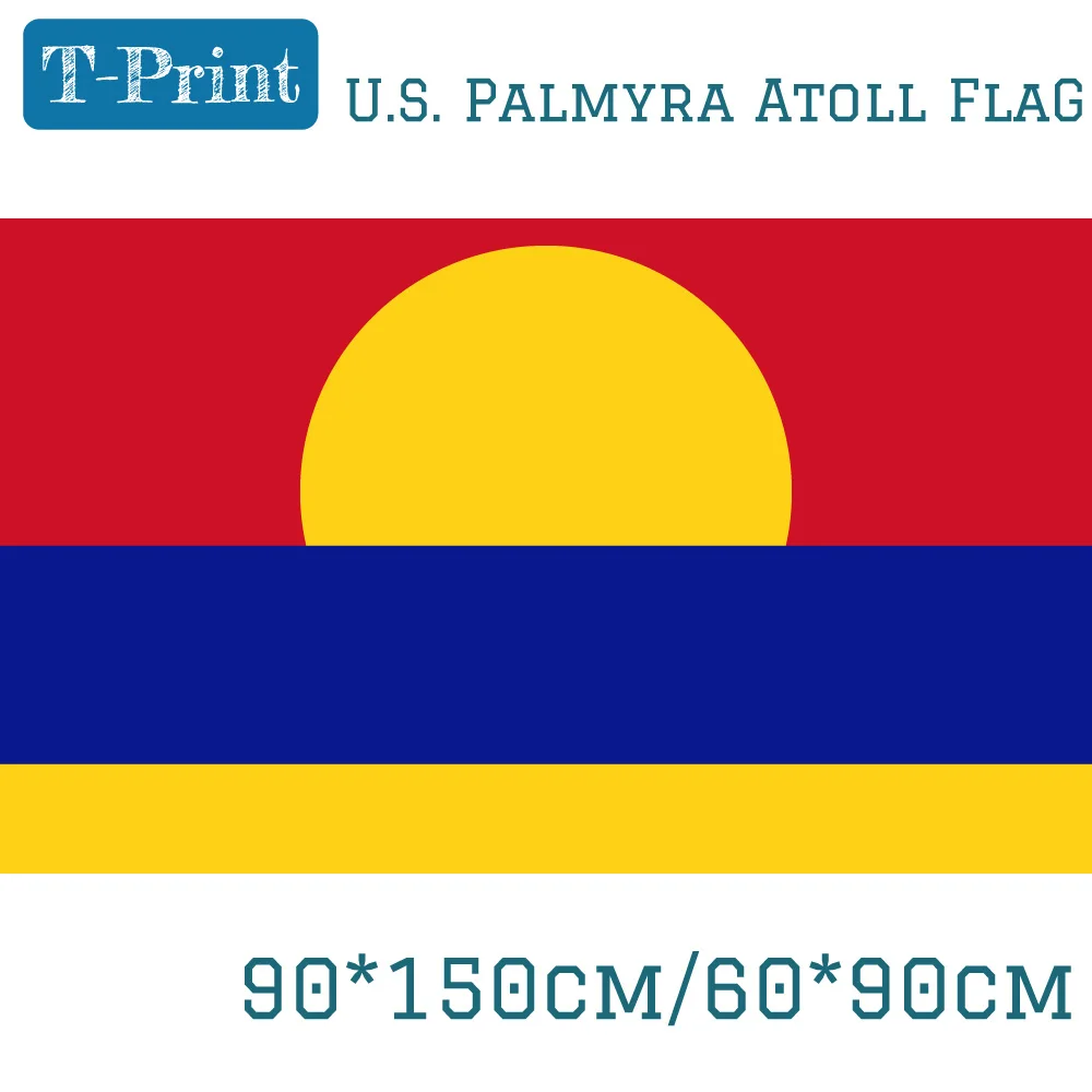 Американская палитра флажок Атолл местная 90*150 см 60*90 см 3x5 футов напечатанный на заказ баннер с латунными Люверсами