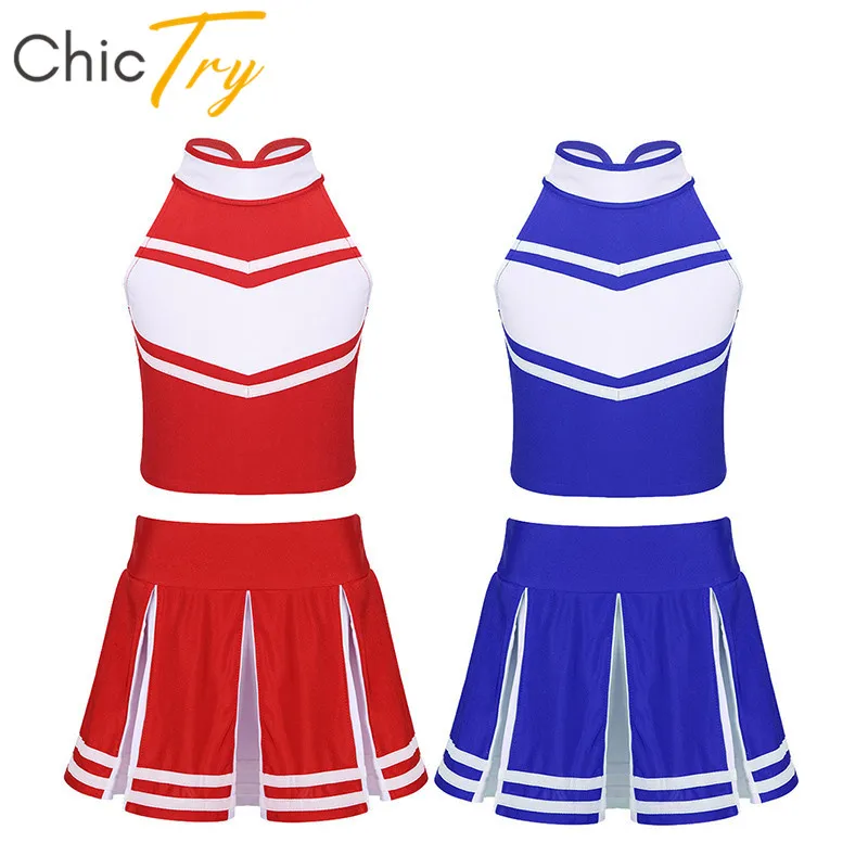 Детские топы без рукавов ChicTry с плиссированной юбкой для девочек Детский костюм