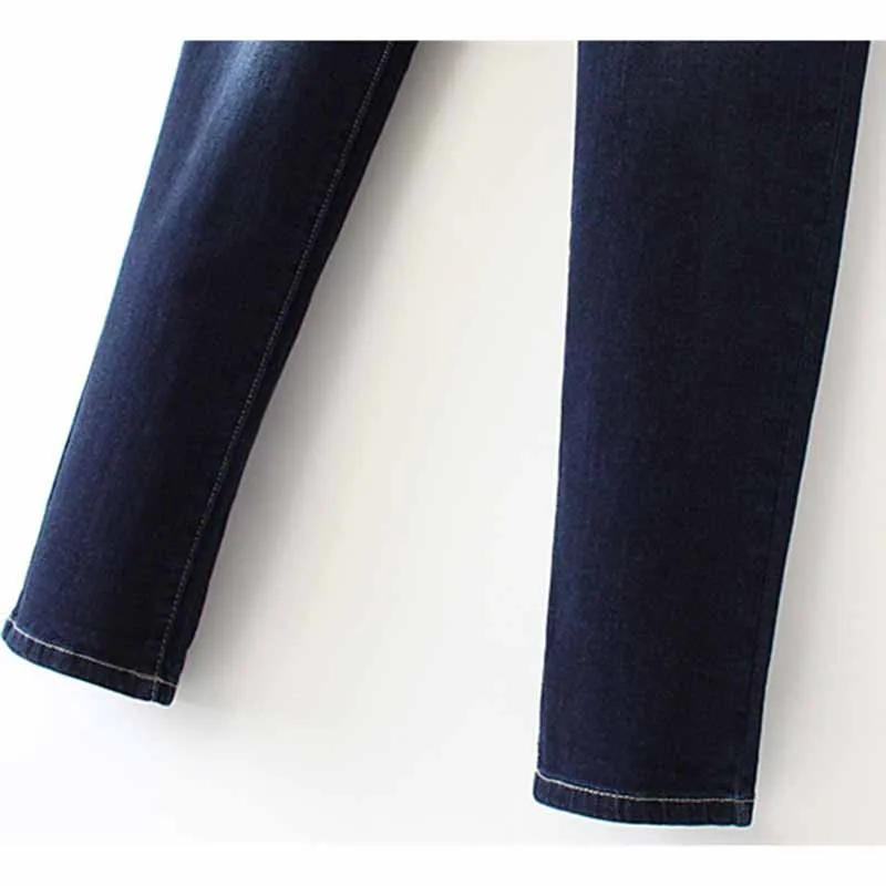 Женские джинсы с высокой талией эластичные хлопковые прямые брюки из потертого