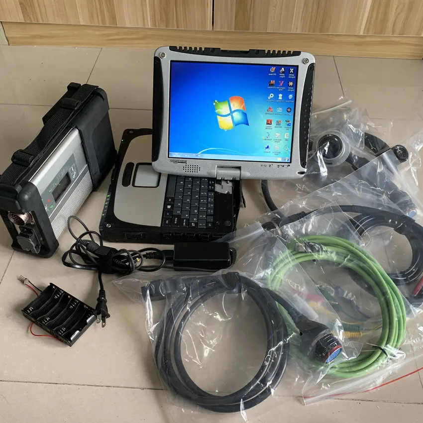 Супер MB Star C5 SD соединение с ноутбуком cf19 Toughbook диагностический ПК с mb star c5 новейшее программное обеспечение,12 hdd для sd c5