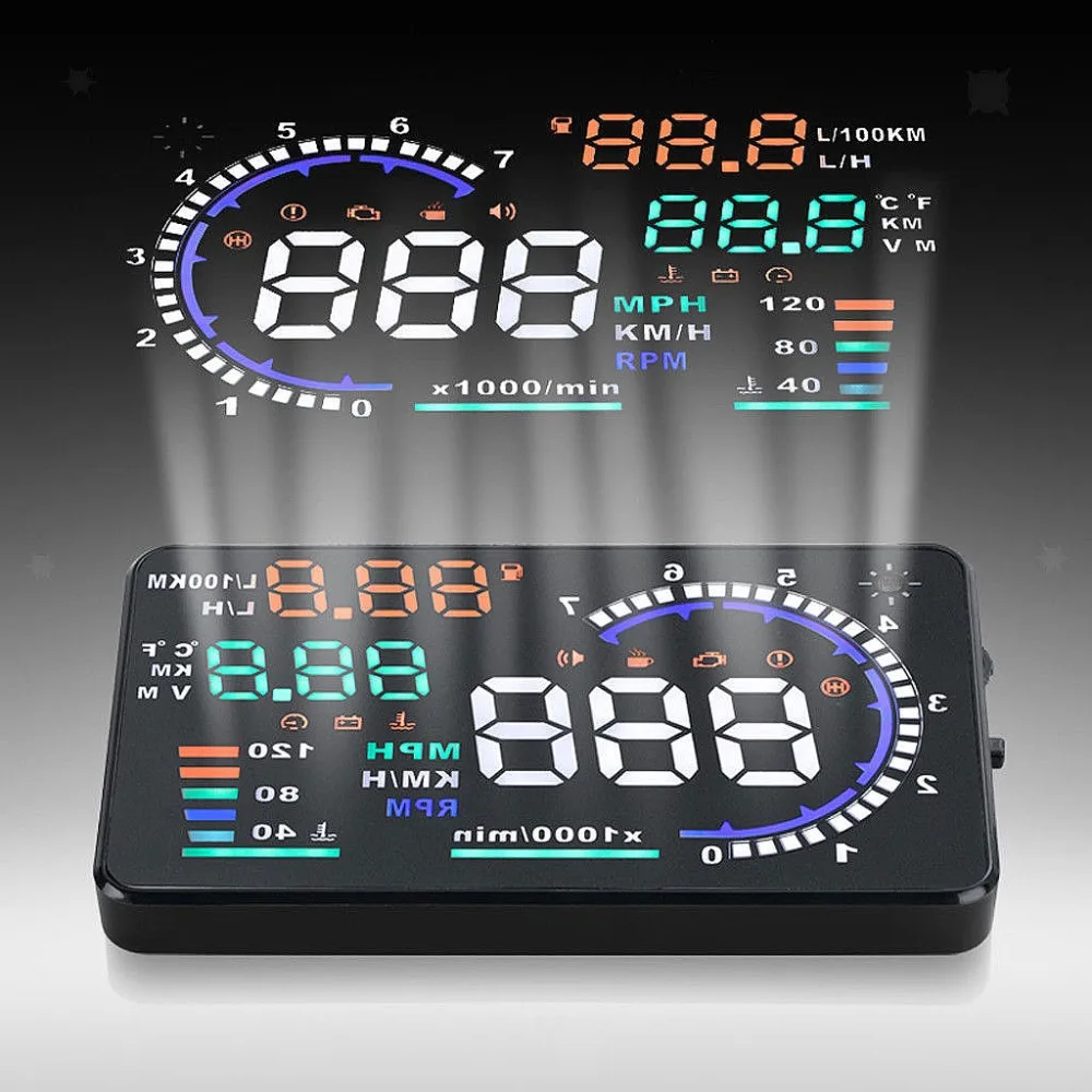 Автомобильный HUD OBD2 Спидометр дисплей лобовое стекло цифровой скоростной
