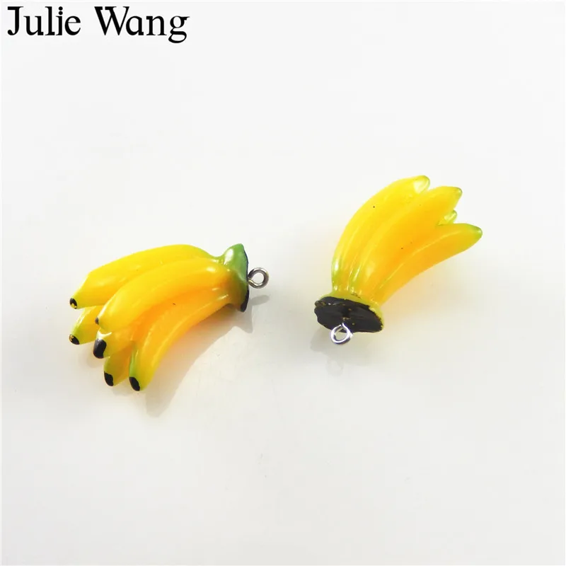 Julie Wang 5 шт. Подвеска из смолы в виде банана и фруктов для ожерелья подвески серьги