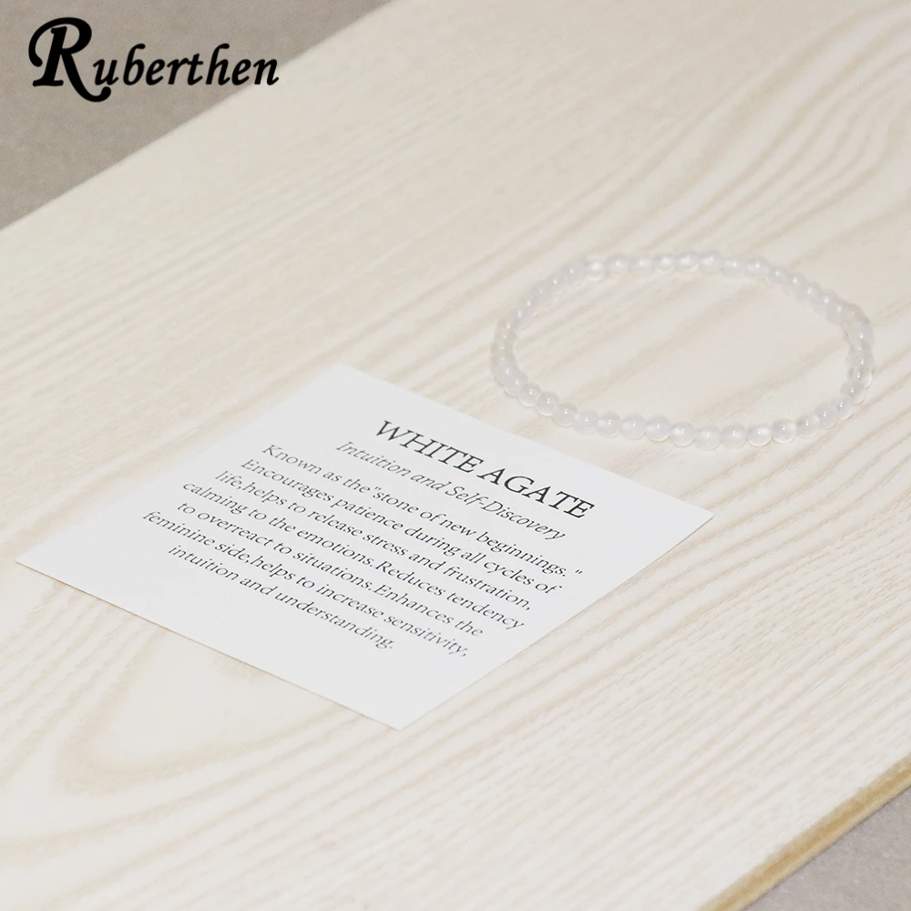 Ruberthen 2018 Новое поступление дизайнерский браслет белый с агатами