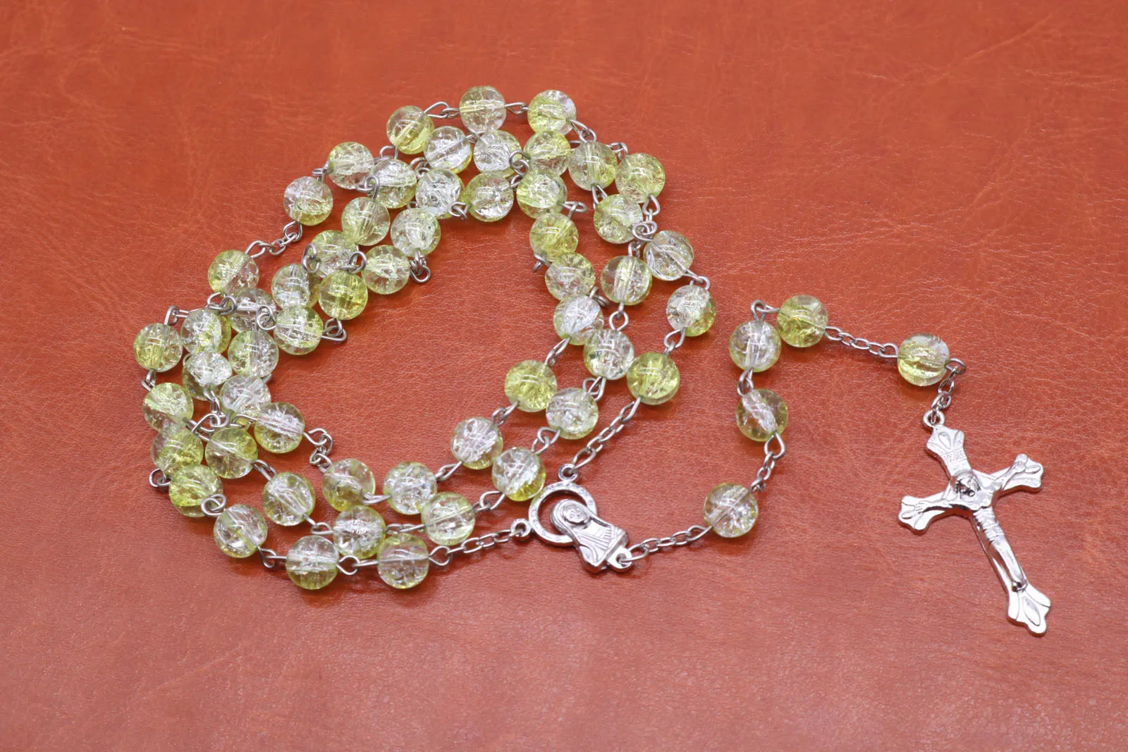 Горячая 8 мм битое стекло из бисера Цепочки и ожерелья узор made девушка Jewelry