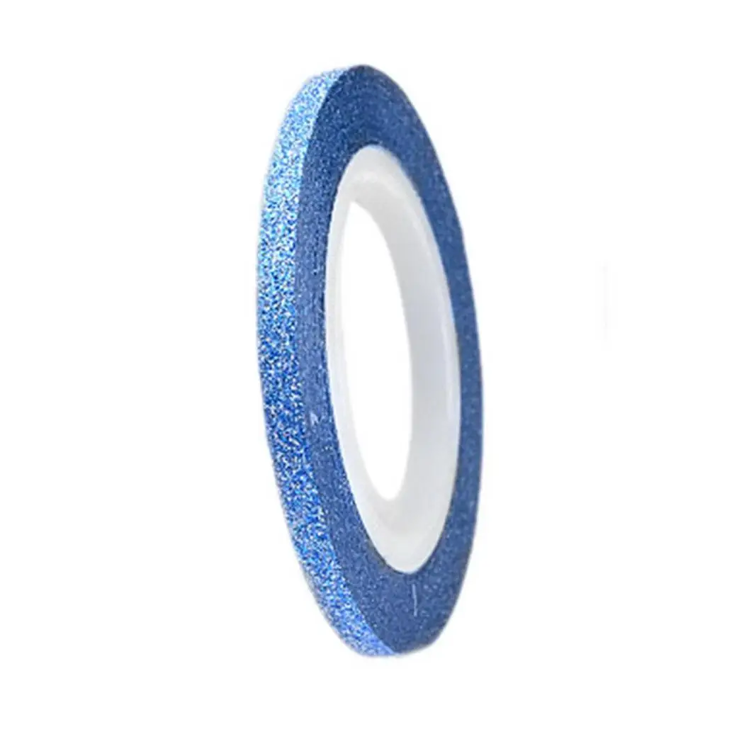 blue 3mm Beauty Shiny Glitter Art Striping Tape China Line Casual, Party, Dating Decoration Sticker Tips Nail Art - Цвет: blue 3mm