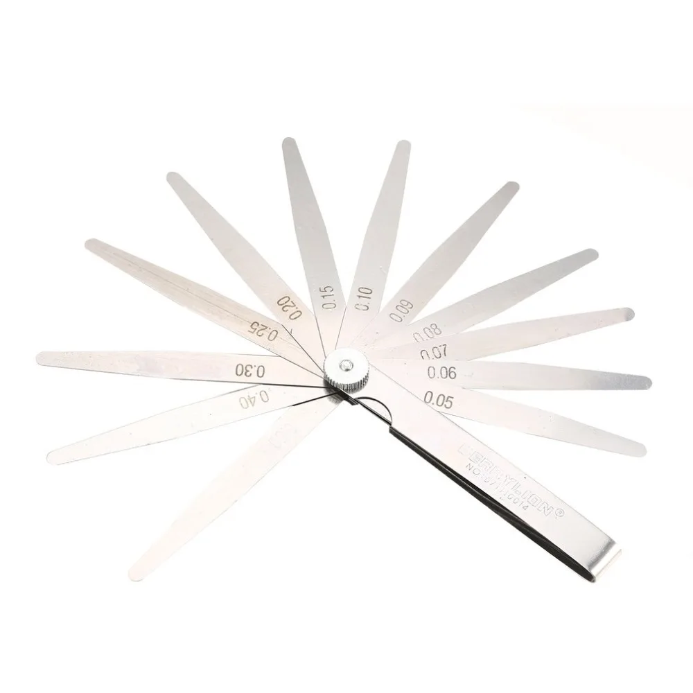 Feeler Gauge 0,05-1,00 микрометр 14 лезвий свечи зажигания зазор заполнитель измерения толщины инструмент складной, из нержавеющей стали