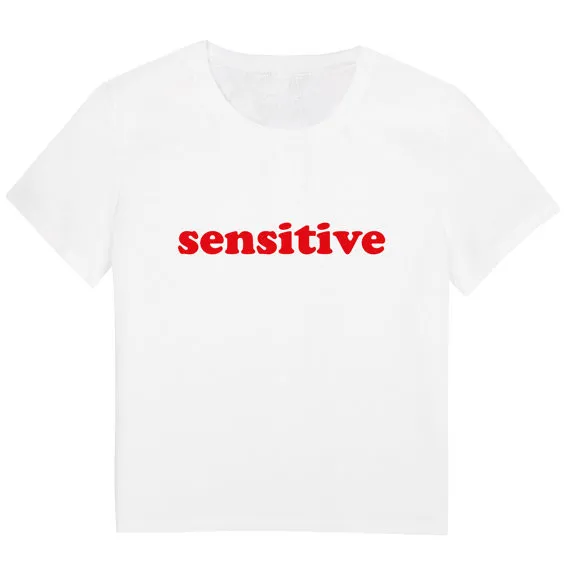 Чувствительная Футболка женская футболка Топ майка забавная tumblr хипстерская