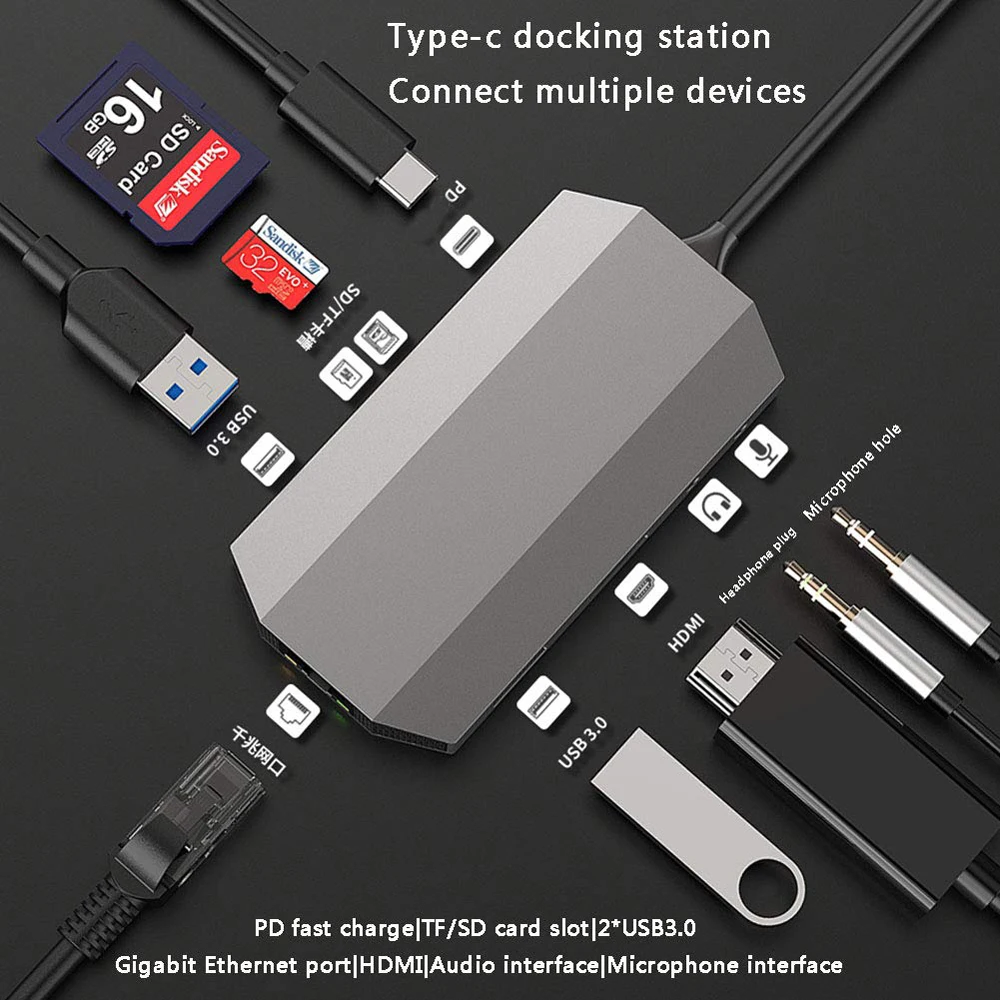Док станция Dex для Samsung Note 8 S8 S9 + USB Тип C концентратор аудио Thunderbolt 3 адаптер с 4K HDMI