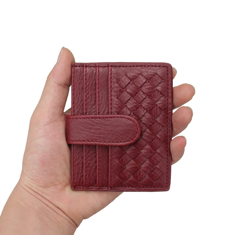 XZXBBAG PU Тонкий тканый чехол для карт сумка женщин маленький кошелек держатель ID