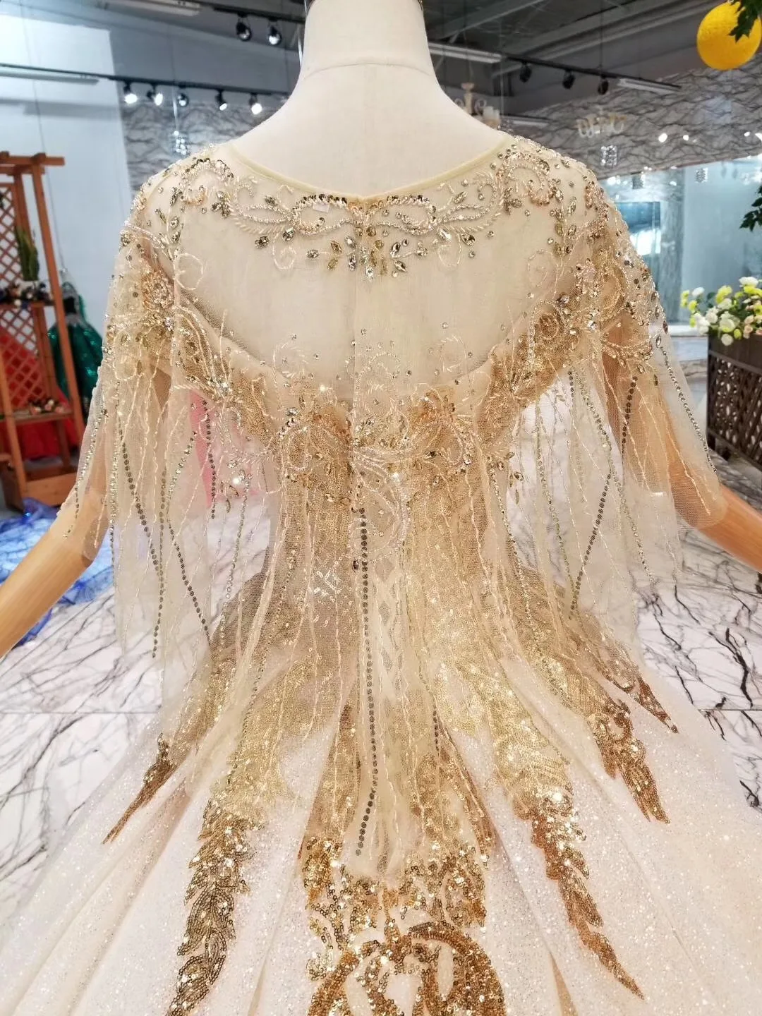 Роскошные Блестящие Свадебные платья с кисточками в Дубае блестящее Золотое