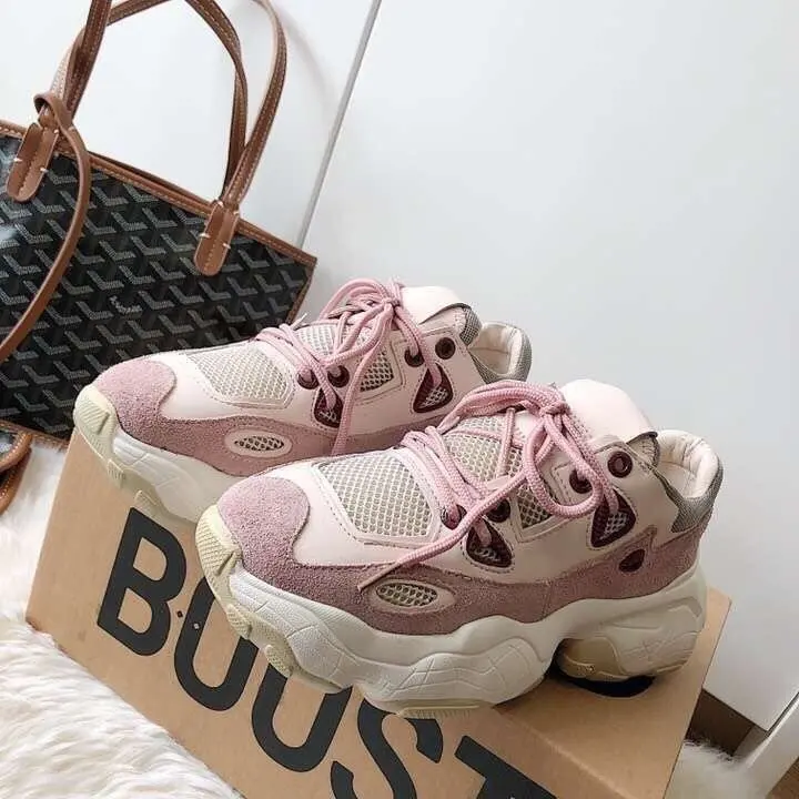 Женские кроссовки на платформе шнурках повседневная женская обувь модные