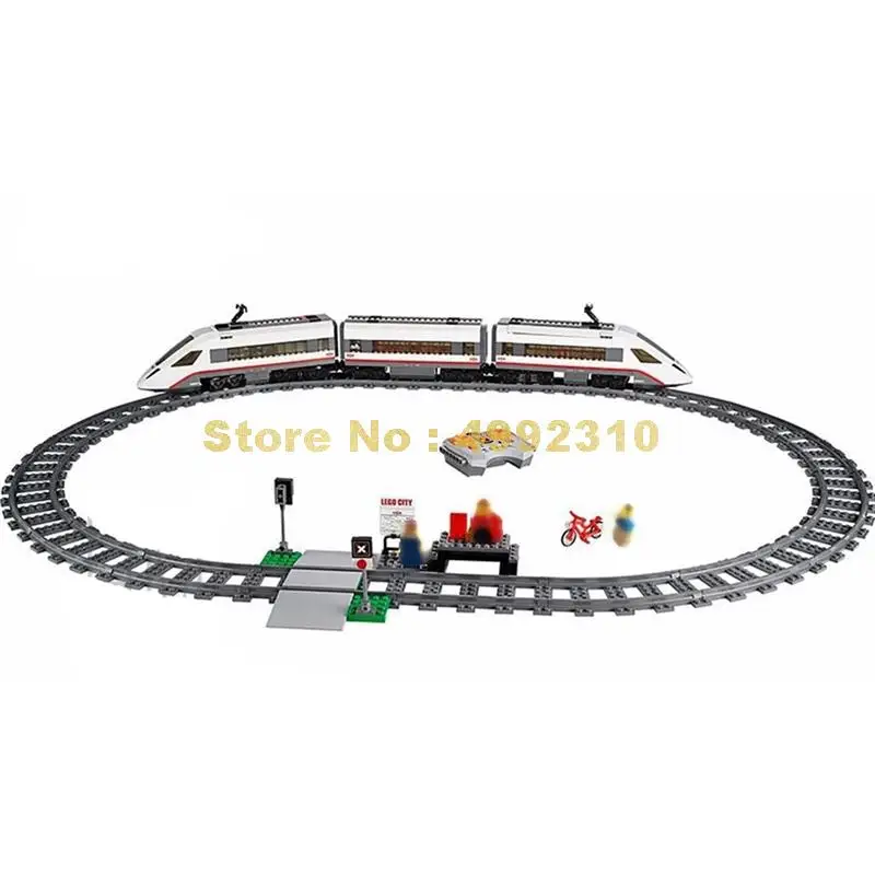 659pcs technic Скоростной пассажирский поезд дистанционного управления rc грузовик 3 фигурки, строительные блоки 60051 Кирпичи Игрушки