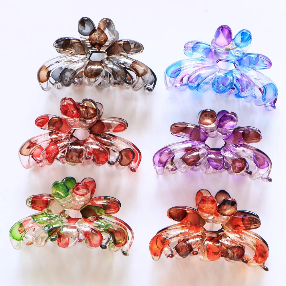 Заколка для волос женская крупная пластиковая краб зажим бижутерия 1 шт. |