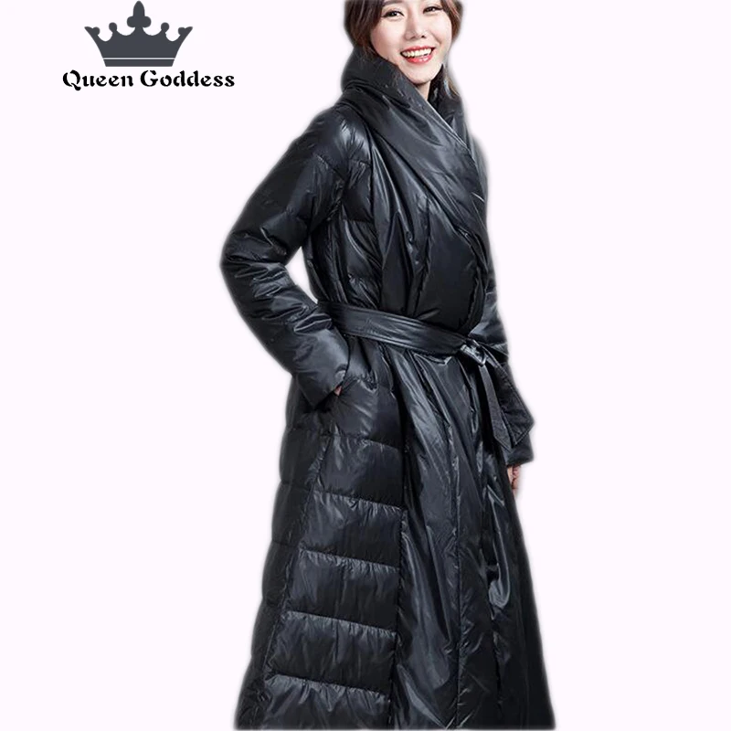 Новый специальный дизайн воротника зимняя Женская приталенная стильная теплая