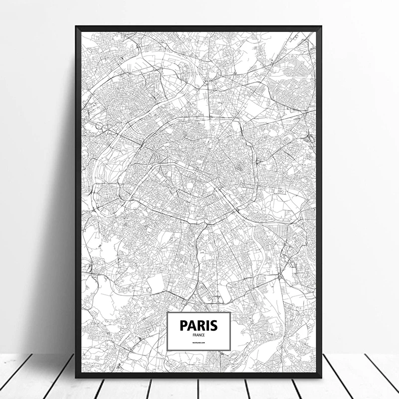 

Париж, Франция, черный и белый цвет, индивидуальный фотографический плакат, холст, печать, скандинавский стиль, настенное искусство, домашни...