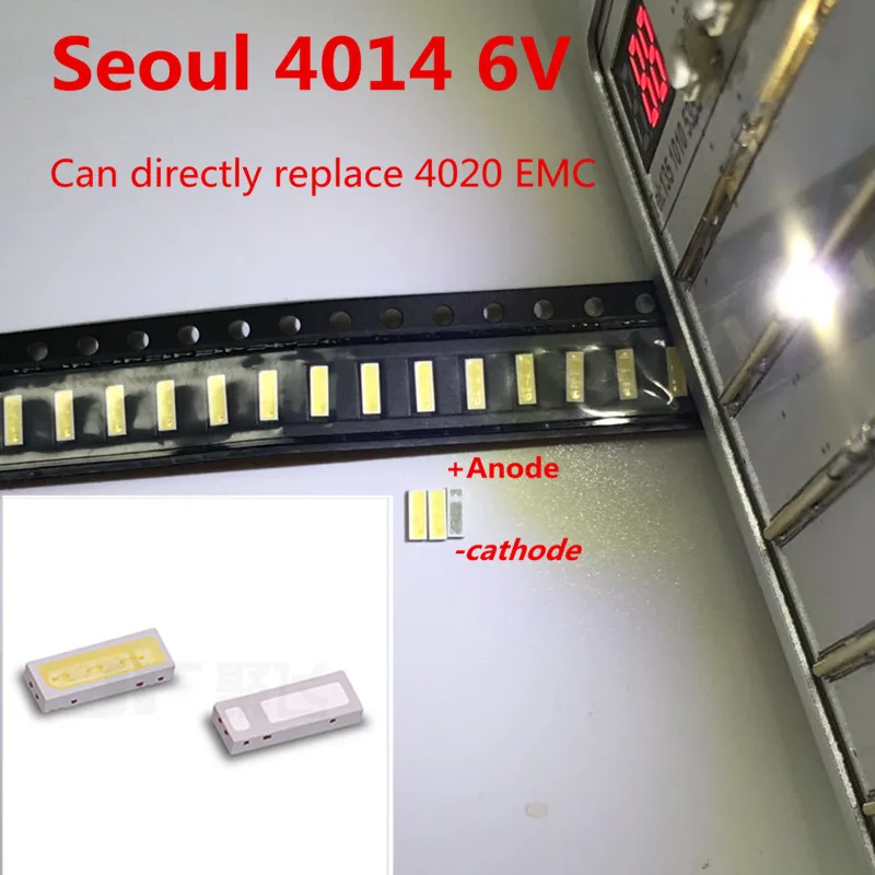 100 шт./партия для Сеульского 4014 SMD СВЕТОДИОДНЫЙ бисер холодный белый 1 Вт 6 в 150мА