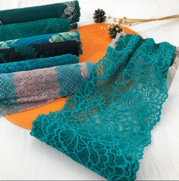 Эластичная кружевная бейка для отделки нижнего белья Зеленая эластичная отделка