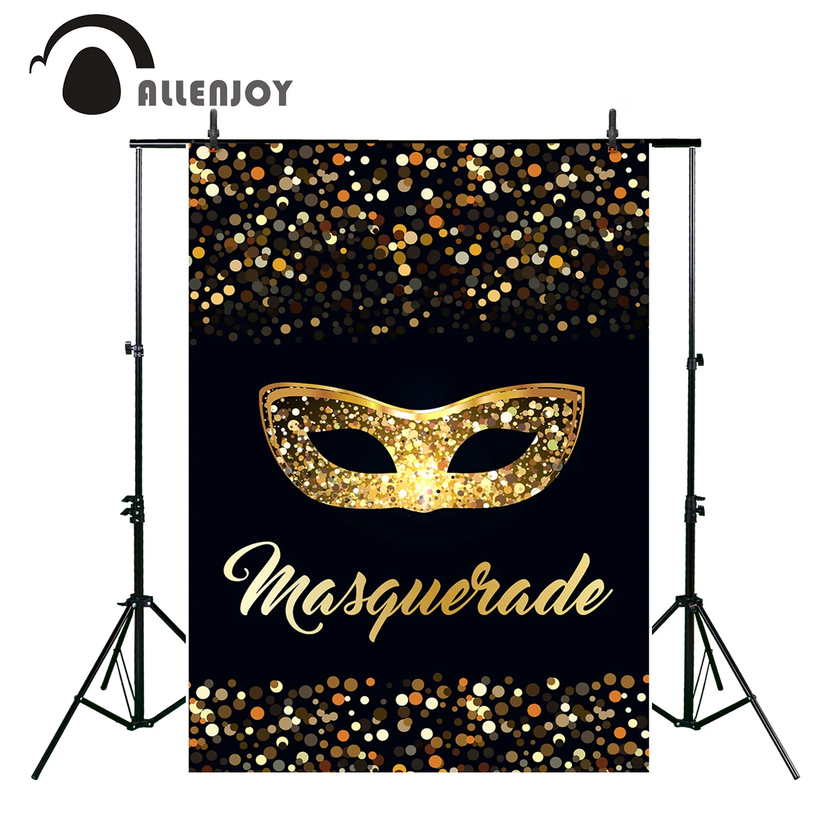 Allenjoy photography backdrop Mardi Gras golden carnival sand black party new background photocall customize printed | Электроника