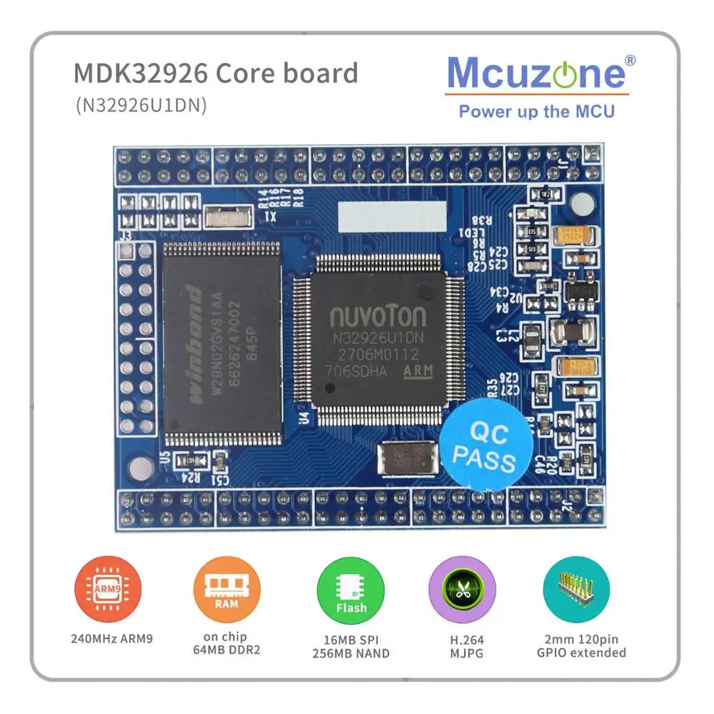Coreboard на базе N32926 чип 64 Мб DDR2 высокоскоростной USB EMAC SDIO аудио RTC камера Linux и ucOS ucGUI