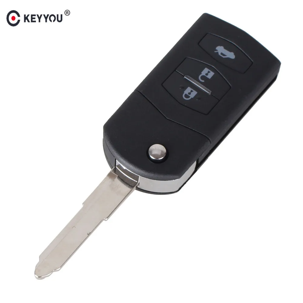 KEYYOU 3 кнопки корпус автомобильного ключа дистанционного управления чехол для MAZDA 2 3 5 6 RX8 MX5 откидной складной Замена авто ключей в виде ракушки