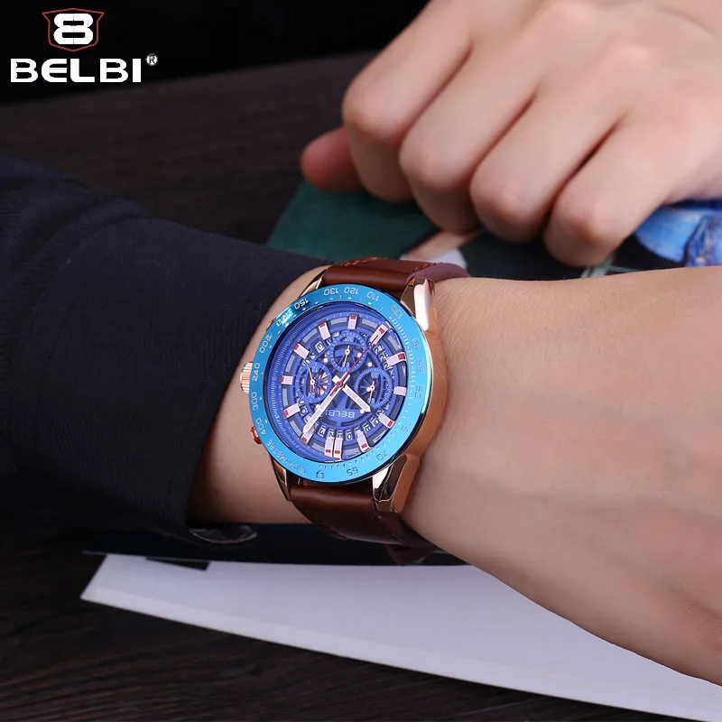 AAA New Mens Watches Top Brand Luxury Business Waterproof Quartz Watch Fashion Casual Leather Sport Relogio masculino | Наручные часы