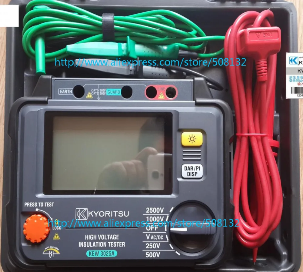 Тестер изоляции высокого напряжения KYORITSU 3025A 250 В/500 в/1000 В/2500 В|high voltage insulation