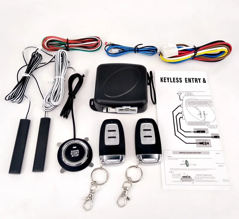 Alarma Auto Remote Start Central Locking System keyless entry System Push Start PKE Start Stop With Alarm With 2 Remote Control