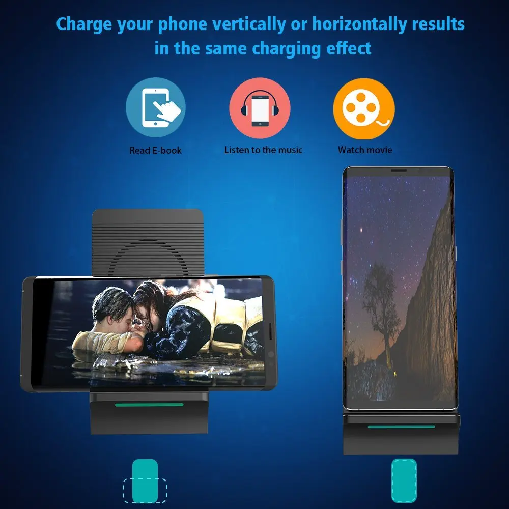 

Fast Qi Wireless Charger For iPhone X 8 For Samsung Note 8 S8 Plus S7 S6 Edge Phone Fast Wireless Charging Docking Dock Station