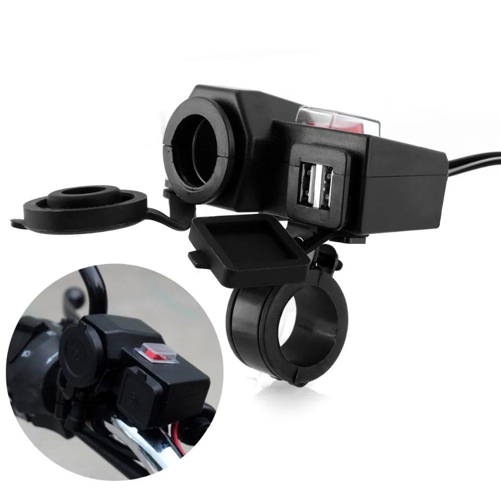 12V водонепроницаемый мотоцикл двойной USB разъем питания зарядное устройство