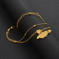 anniyo one piece 25cm5cm extender chain jamaica map anklet for women girls gold color jamaican jewelry foot chains 209106