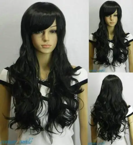 heat resistant Party hair Free shipping&gt&gt&gtFashion Xcellent Natural Black Long Wavy Women Wig |