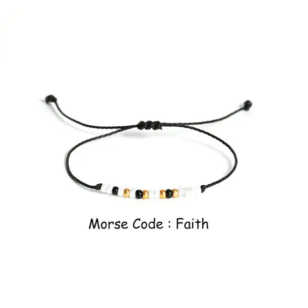 faith G. YCX Пользовательское имя, сообщение Faith BFF код Морзе Браслеты Lucky пара ювелирных изделий нить веревка Miyuki бисера браслеты для женщин и мужчин - Окраска металла: faith