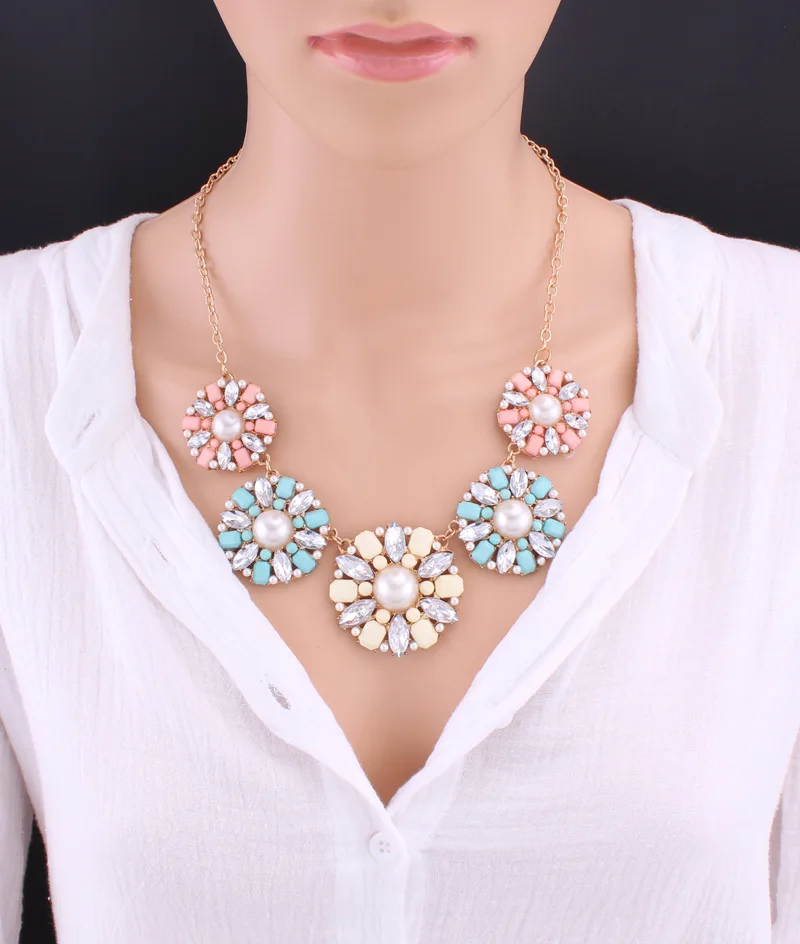 Tenande Maxi Charms ювелирные изделия большие массивные круглые цветы кристалл имитация