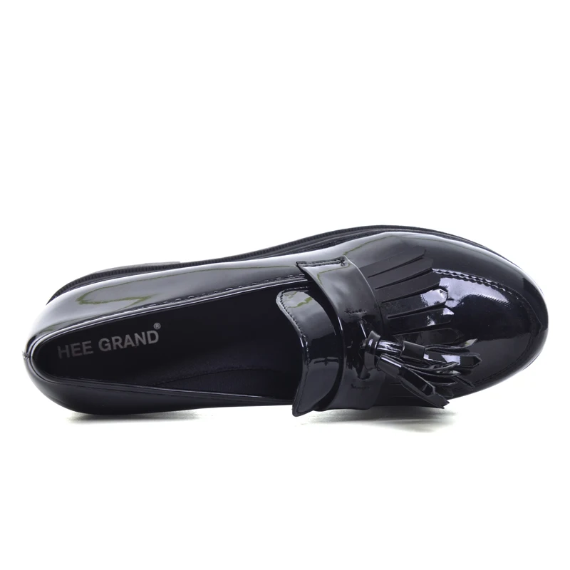 Tangnest/Новинка женские оксфорды в британском стиле из искусственной лакированной