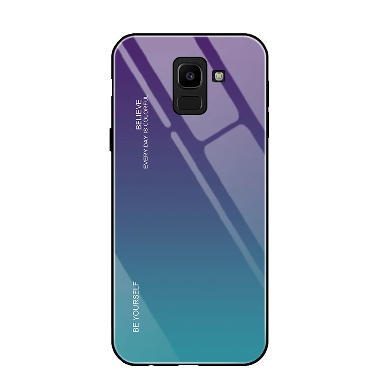 03 Чехол из закаленного стекла для samsung Galaxy J4 J6 Plus J8 A6 A8 Plus A7 A5, Роскошный чехол для телефона, чехол с защитой от царапин - Цвет: 03