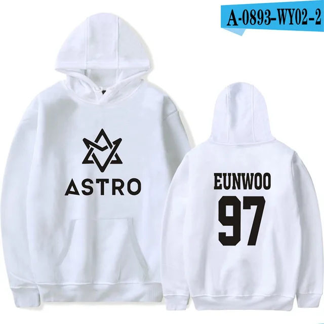 white Kpop Астро звезда Группа печатных толстовки Moletom Harajuku Толстовка пуловер, худи в повседневном стиле куртка в уличном стиле Мужская/женская одежда - Цвет: white