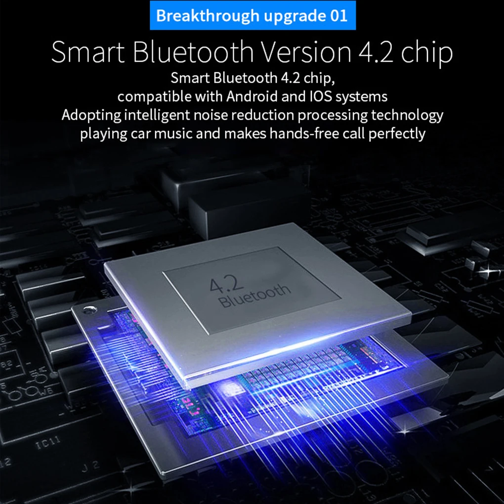 Bluetooth 4,2 FM передатчик автомобильный беспроводной радио адаптер MP3 плеер громкой связи двойной USB Обнаружение напряжения