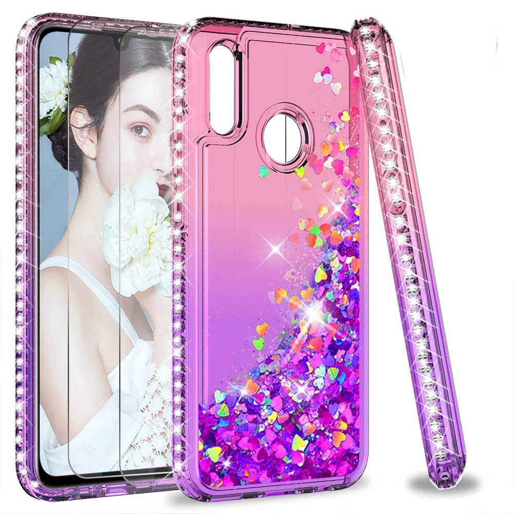 Case For Huawei Honor 10 Lite 7C 7A Y5 Y6 2018 Diamond Glitter Gradient Quicksand for Mate 20 Pro P Smart 2019 | Мобильные телефоны
