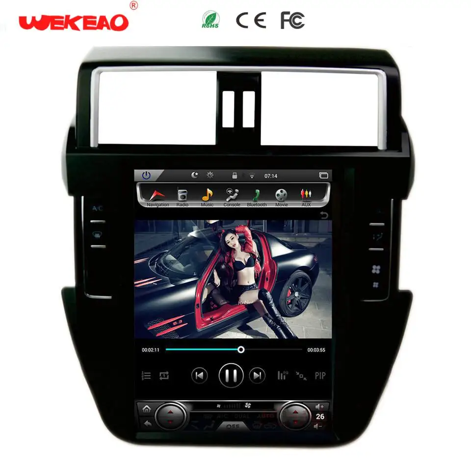 Wekeao 12 1 дюймов огромный Экран Тесла Стиль DVD мультимедиа плеер для Toyota Prado Радио 2014