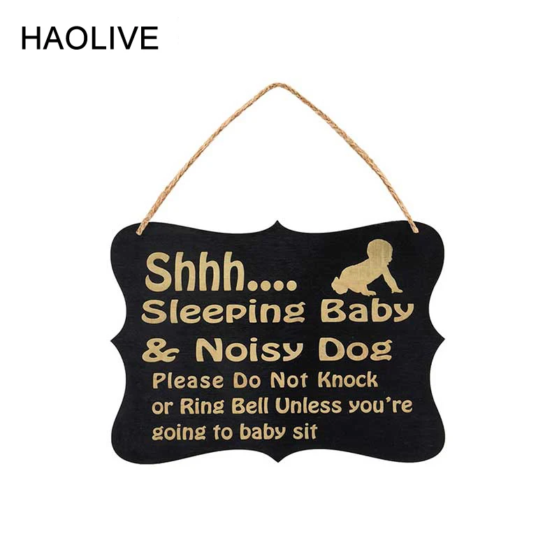 

Деревянная подвесная доска HAOLIVE, Двусторонняя наклейка с рисунком, деревянное украшение для детской комнаты