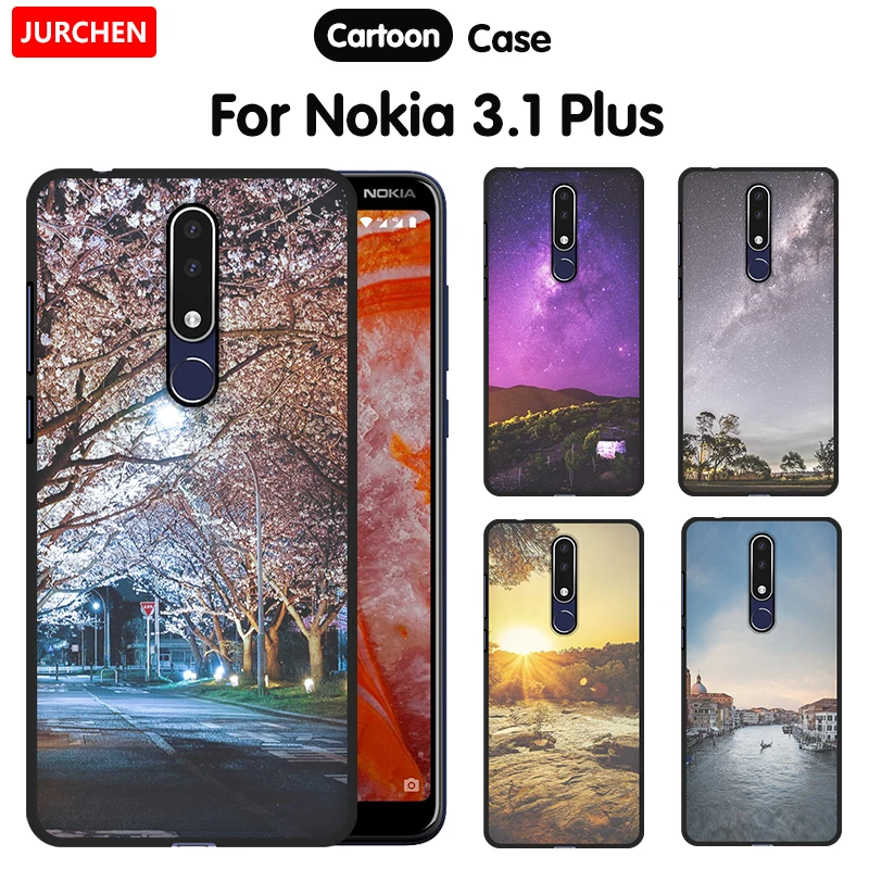 Чехол JURCHEN из мягкого силикона и ТПУ защитный чехол для Nokia 3 1 Plus 2018 на мобильный