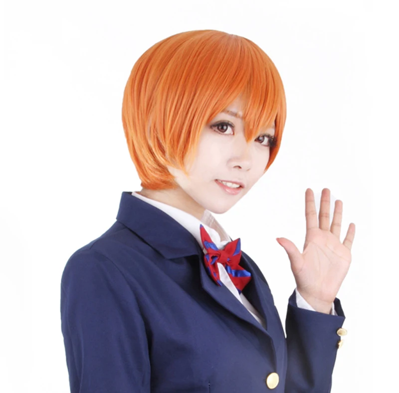 

High quality Rin Hoshizora Cosplay Wig LoveLive! Love Live Short Orange Heat Resistant Synthetic Hair Perucas Cosplay Wig