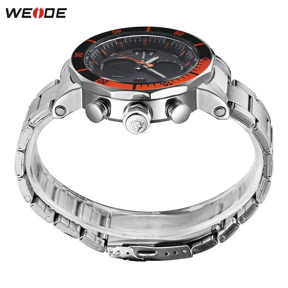 Оригинальные спортивные часы WEIDE мужские Цифровые кварцевые оранжевый полный