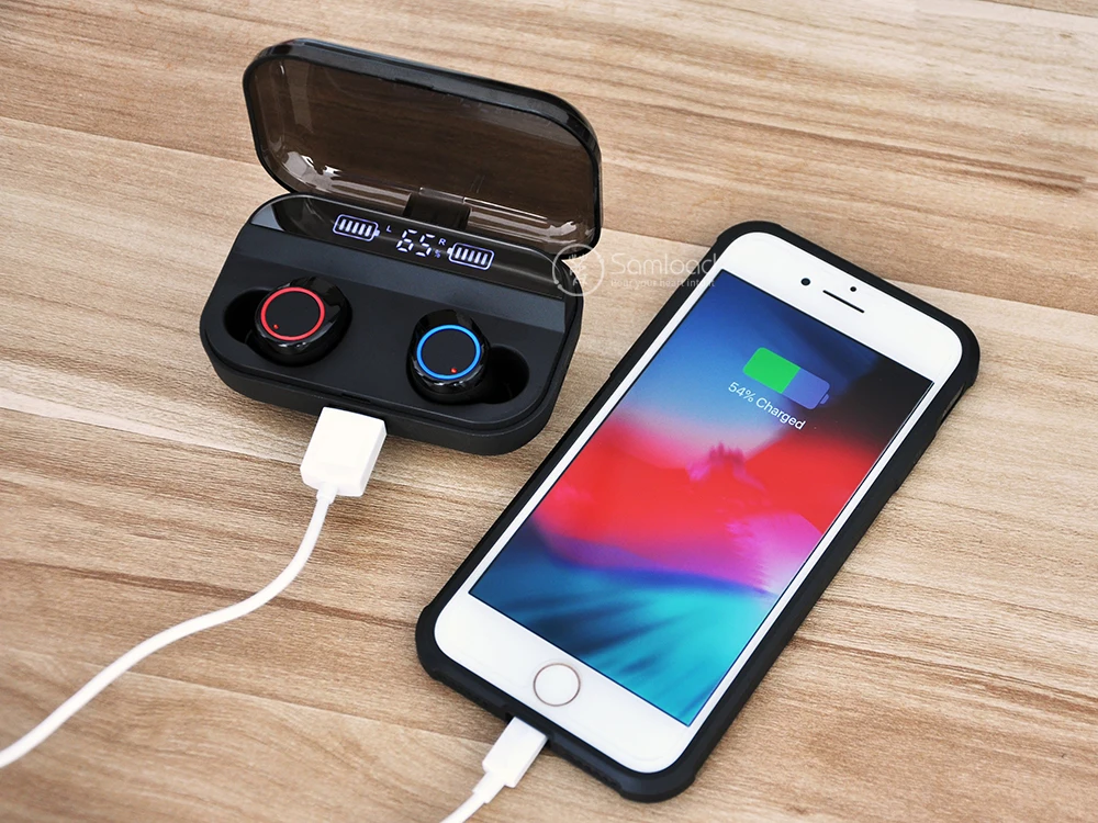 Samload беспроводные наушники HIFI Звук Bluetooth 5,0 вкладыши IP6 7 водонепроницаемые наушники с 2600 мАч блок питания для ios Android