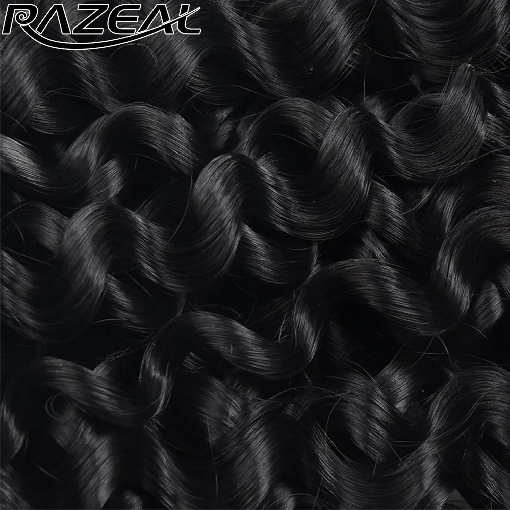 

5PCS/Lot Razeal Curly Crochet Braids Hair 14inch 100g Synthetic Hair Blond Braiding Hair For Bulk High Temperature Fiber
